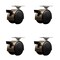 Service Caster 2'' Antique Metal Hood Twin Caster with Brake Nylon Wheels Top Plate , 4PK SCC-TP02S50D-NYS-WA-B-TP2-4 - alternate 1